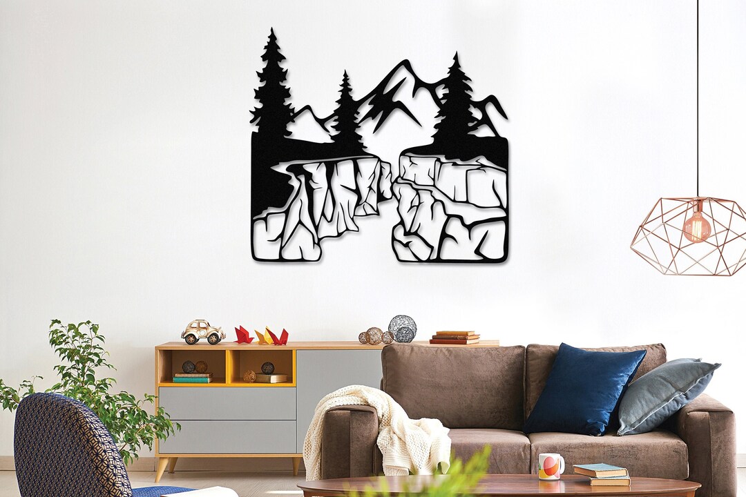 Mountain Wall Art Nature Mountain Metal Decor Large Mountain Etsy