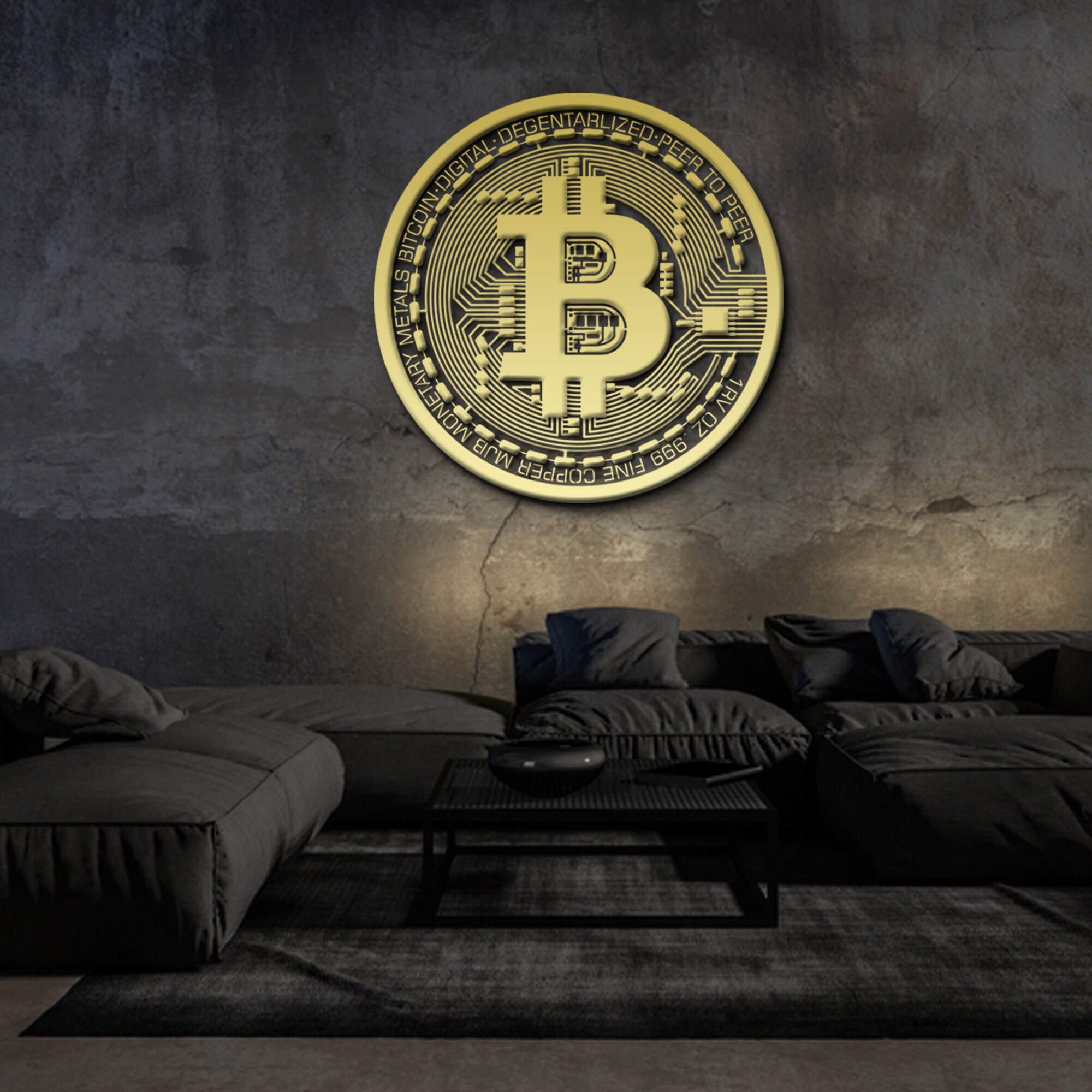 Bitcoin Wall Art Finance Gifts Metal Wall Decor Etsy