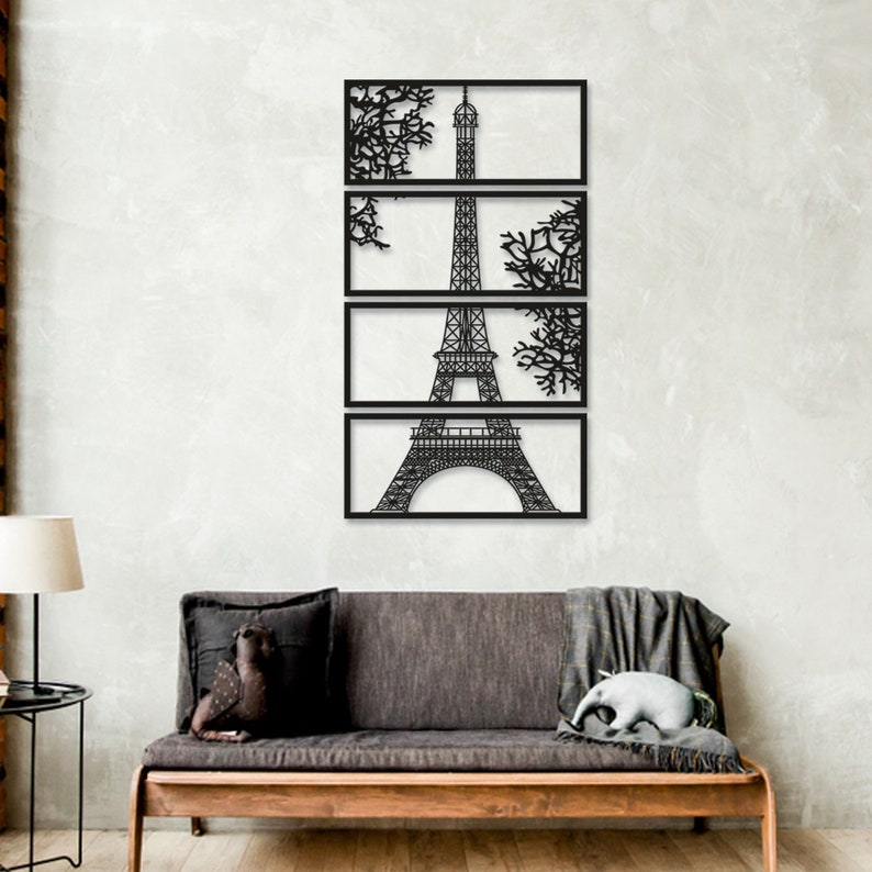 Eiffel Tower Wall Art Metal Wall Sign Metal Wall Etsy