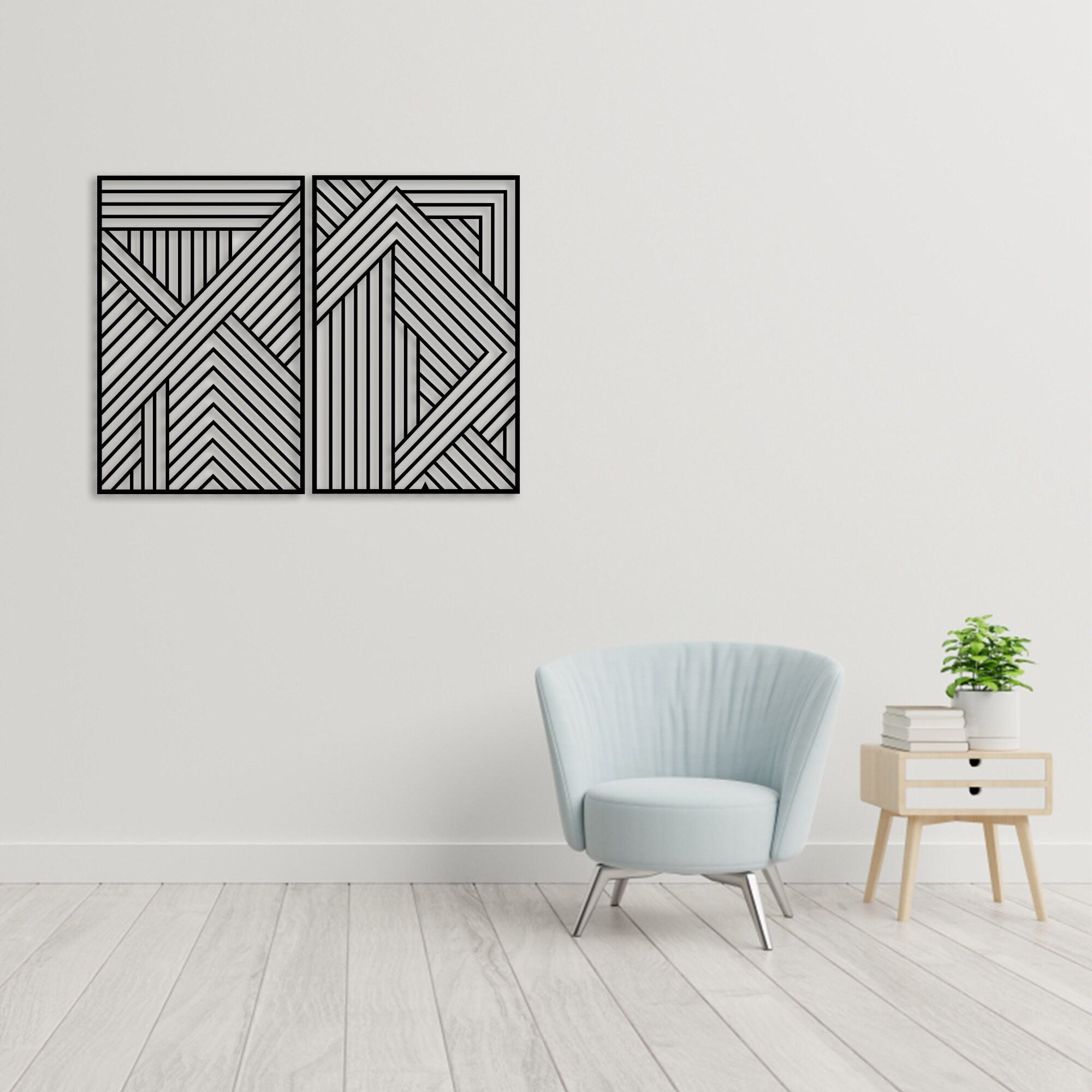 Line Wall Art Metal Wall Art Minimalist Art Geometric Metal Etsy
