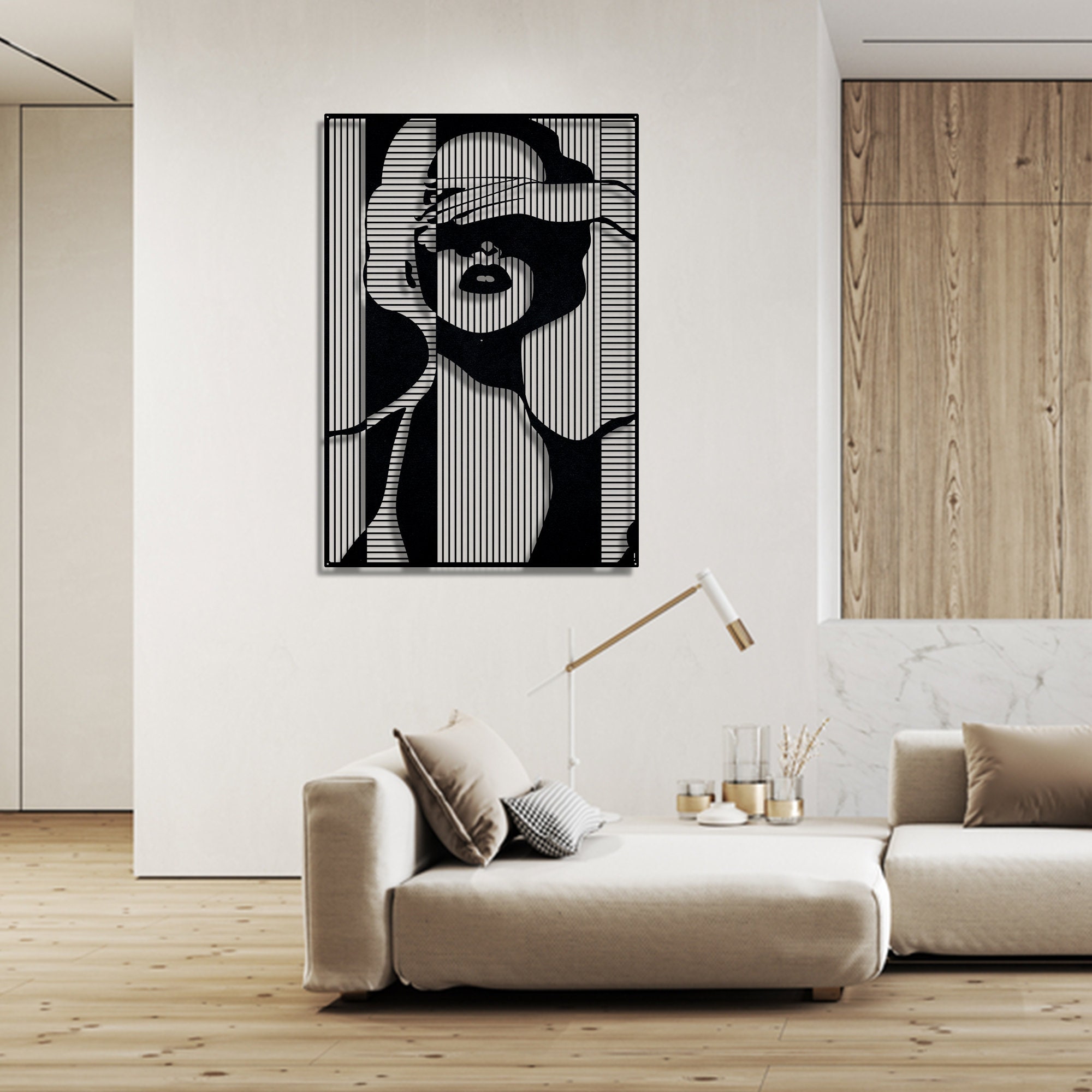 Woman Line Art Metal Wall Art Woman Face Art Metal Wall Etsy Australia