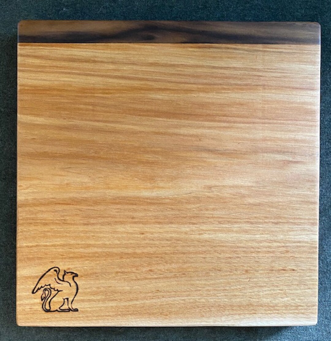 Hickory Cutting Board With Walnut Detail Made by 12year Old Etsy