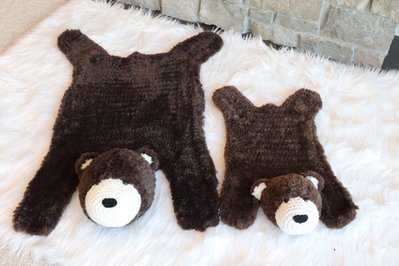 BIG BLACK BEAR RUG bearskin with head plush furry snuggly blanket gift prop NEW 