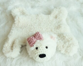 DOLLHOUSE White Bearskin Rug WMB World of Miniature Bears DOLLHOUSE White Bearskin Rug WMB World of Miniature Bears