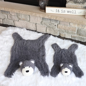 Bear Rug, Bear Rug Nursery, Nursery Bear Rug, Crochet Bear Rug, Bear Skin Rug, Bear Nursery Rug, Dark Gray Bear Rug, Charcoal Bear Rug