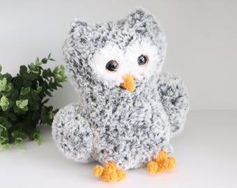 Owl Plush Furry Owl Plushy Faux Fur Owl Plushie Owl Baby Nursery Plush Furry Owl Plush Baby Owl Stuffy Plush Owl Baby Plush Owl Woodland Owl