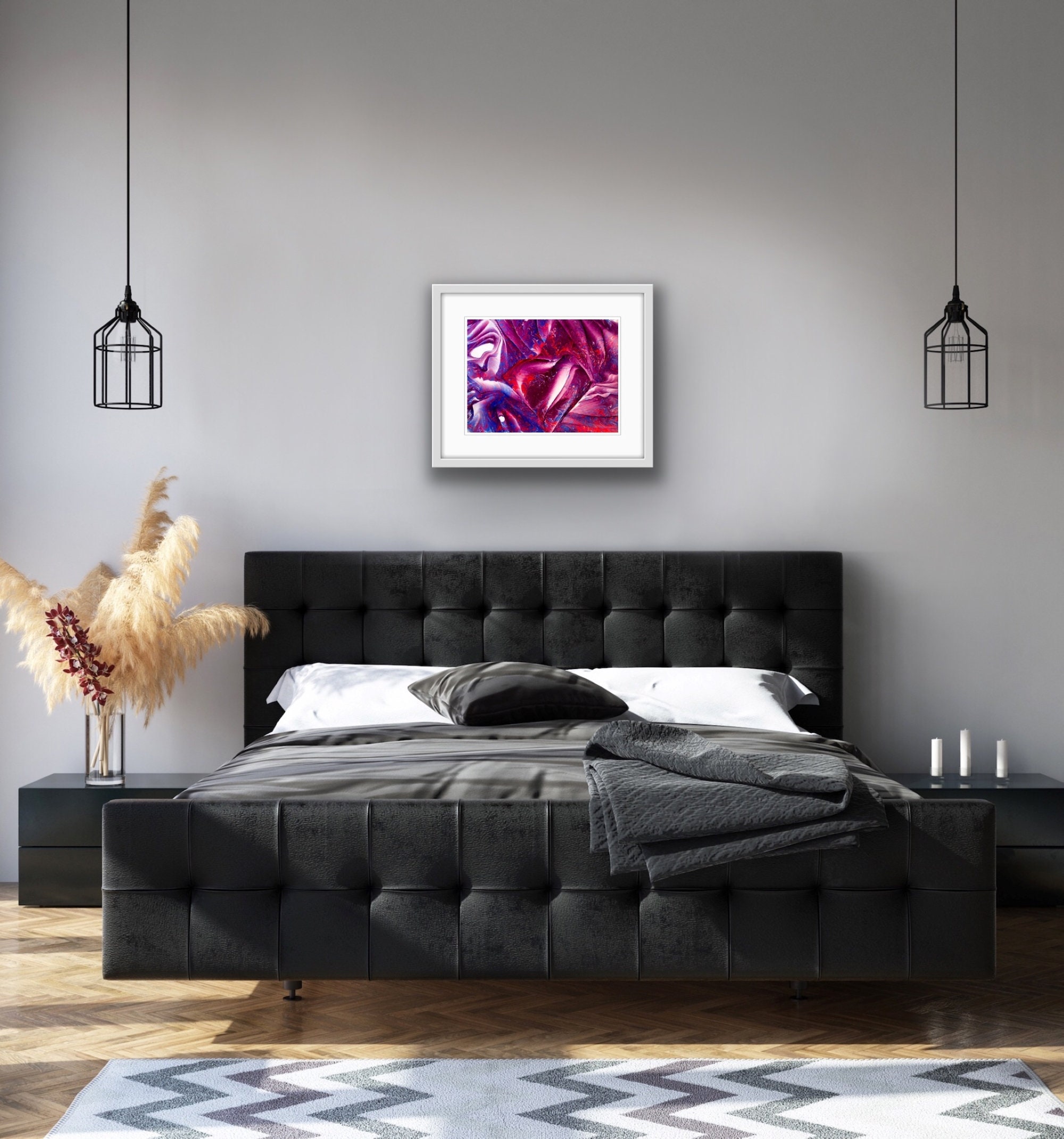 Peinture Marbrure Originale Diamond Original Art, Décor Mural