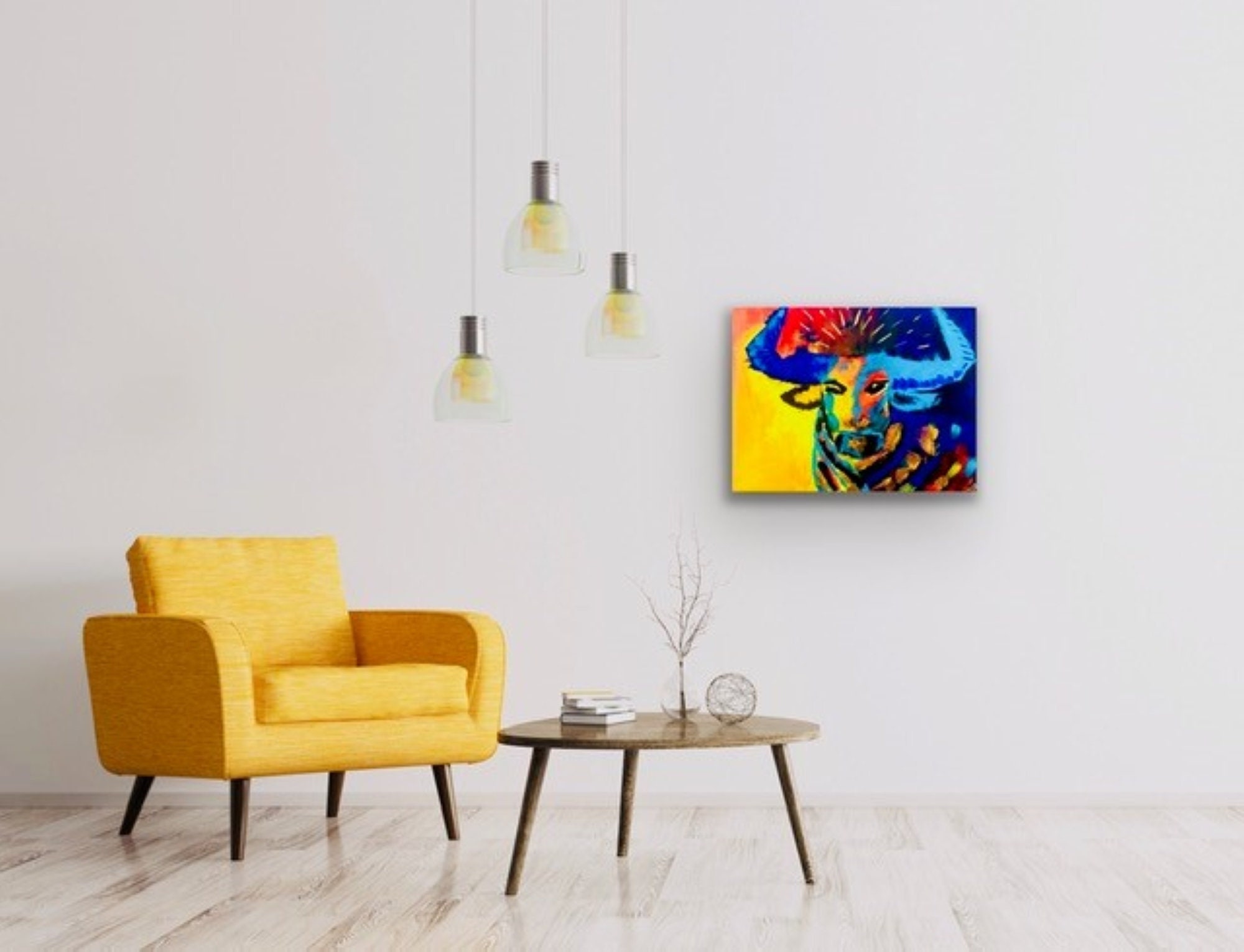 Peinture Pour Hommes Taureau Coloré, Décor de Bureau Les Hommes, Art Peinture Animale, Animale Acryl