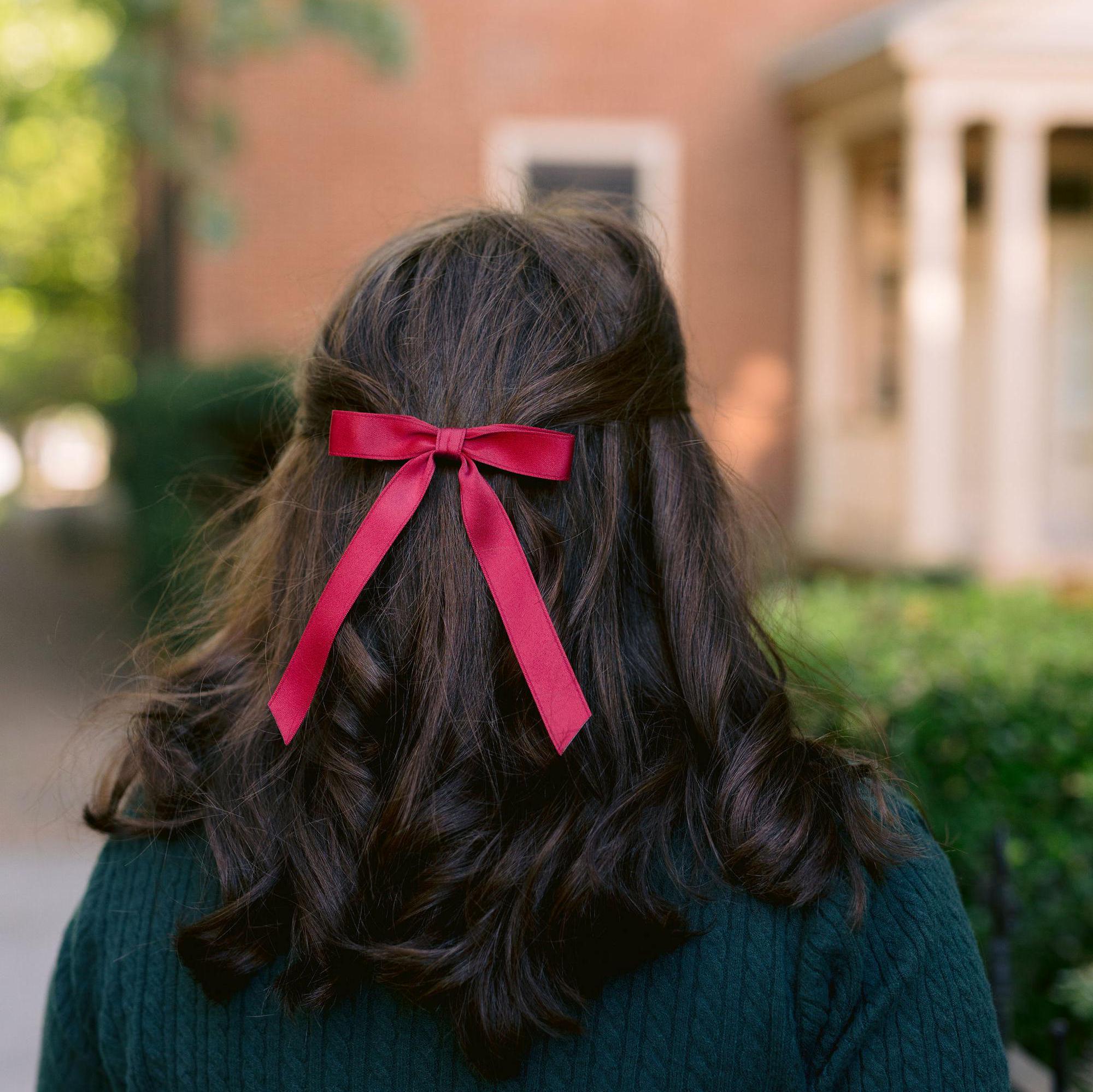 Barrette Diadème Satin Rouge Grenat/rose - Taille Unique - Style Bibi