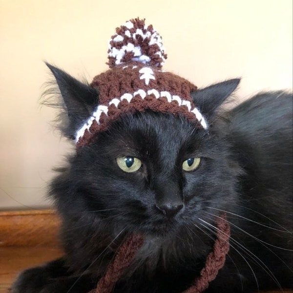 Football Hat, Hats for Cats, Cat Costumes, Pet Costumes, Cat Hat, Cat Accessories, Cats, Cat Photo Prop, Crocheted Hat for Cats