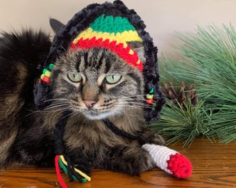 Rasta hat, Rastafarian, Jamaican, Hats for Cats, Cat Costumes, Pet Costumes, Cat Hat, Cat Accessories, Cats, Cat Photo Prop