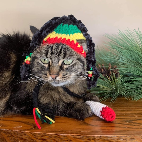 Rasta hat, Rastafarian, Jamaican, Hats for Cats, Cat Costumes, Pet Costumes, Cat Hat, Cat Accessories, Cats, Cat Photo Prop