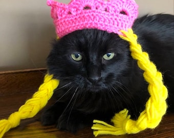 Crown, Hats for Cats, Cat Costumes, Pet Costumes, Cat Hat, Cat Accessories, Cats, Cat Photo Prop, Crocheted Hat for Cats
