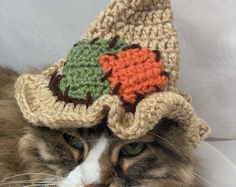 Scarecrow, Hats for Cats, Cat Costumes, Pet Costumes, Cat Hat, Cat Accessories, Cats, Cat Photo Prop, Crocheted Hat for Cats