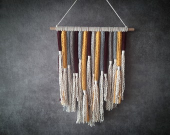 Colorful Macrame Wall Hanging, Yarn Art, Boho Home Decor, Apartment Gifts