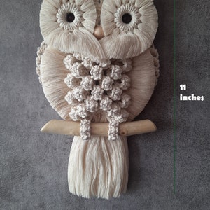 Charming Hand-Knotted Owl Wall Hanging Macrame Cotton Tapestry Unique Home Decor Delightful Gift for Owl Enthusiasts image 4