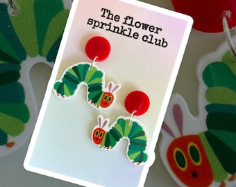 Hungry caterpillar earrings