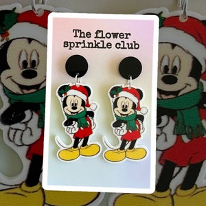 Mickey Christmas earrings