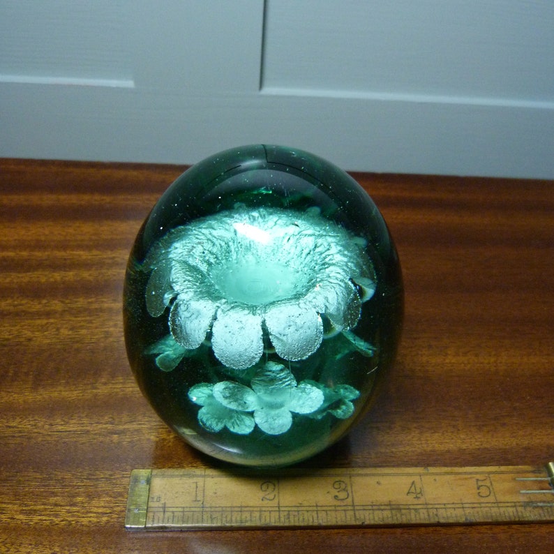 Victorian Glass Dump Paperweight With Flower Inclusions. Antique Etsy