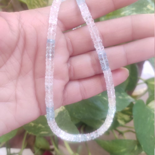 Superb shops Quality Aquamarine | Flashy Welo Fire Gemstone Necklace | Genuine Gift for Her 108 Carat Per Strand Faceted Multi Color Aquamarine
