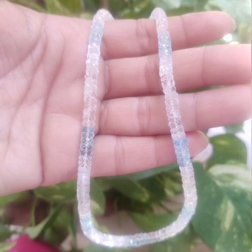 Superb shops Quality Aquamarine | Flashy Welo Fire Gemstone Necklace | Genuine Gift for Her 108 Carat Per Strand Faceted Multi Color Aquamarine