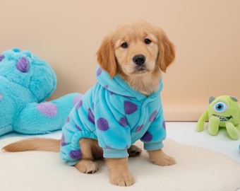 Monster Sulley Haustier-Kostüm: Lustiges Stehend-Outfit für Hunde und Katzen