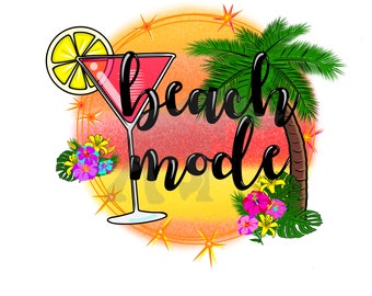 Beach Mode PNG Sublimation Digital Design