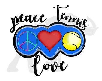 Peace Love Tennis PNG, sublimation, digital design
