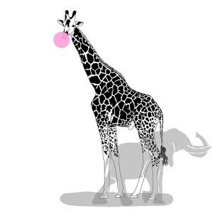 Giraffe with Bubblegum PNG