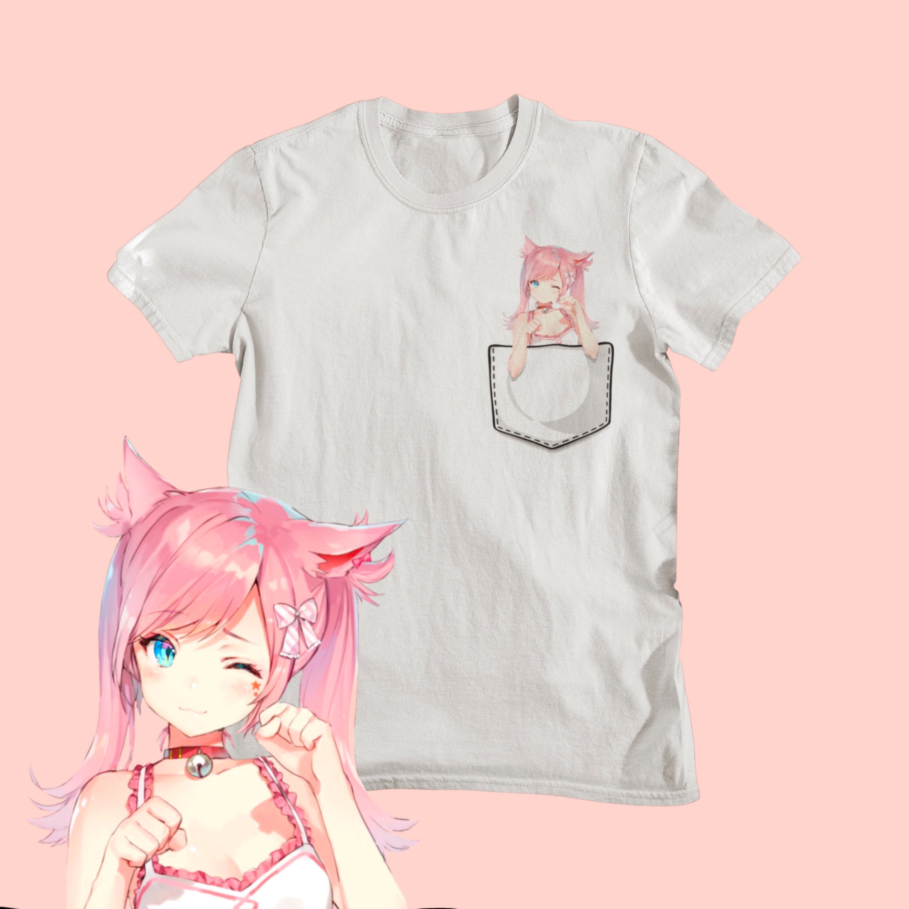  Support Catgirl Research Cute Anime Cat Girl Waifu Meme Neko  T-Shirt : Clothing, Shoes & Jewelry