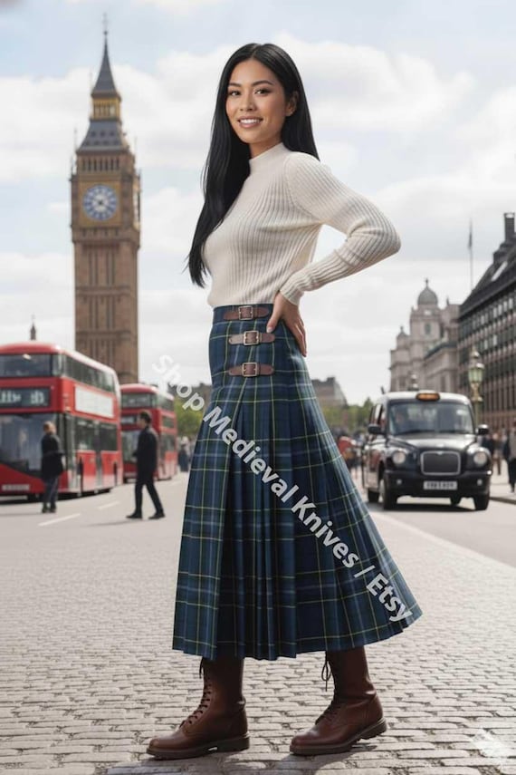Scottish Tartan Maxi Skirt for Women - Women Tartan Maxi Back