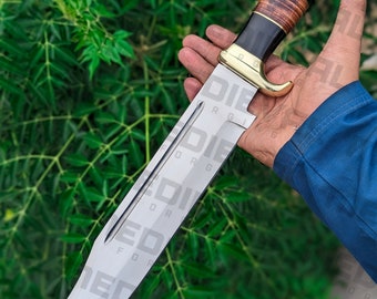 17-inch op maat gemaakte handgemaakte D2-stalen spiegelglans krokodil Dundee-jager, cadeau voor hem, kerstcadeau