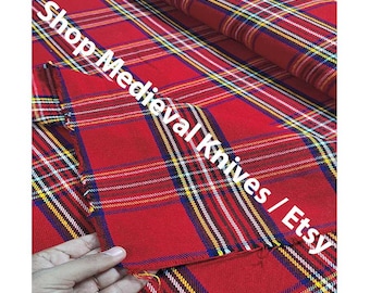 Royal Stewart Tartan Fabric - 54 Inches Width - 16 Oz Acrylic Scottish Tartan - Machine Washable - Running Yards  - Homespun Fabric
