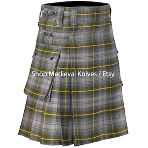 Gordon Weathered Tartan Scottish Utility Kilt | Traditional Highlander Kilts for Men | 16 Oz Tartan Kilt | Custom Made Kilt | 70+ Tartans