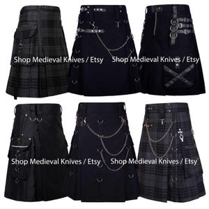 Scottish Utility Kilt | Punk Rock Gothic Utility Kilt For Men | Gothic Throng | Cyber Goth High Fashion Kilt | Made to Order