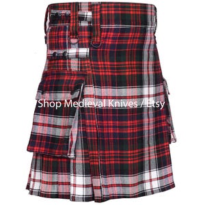 Dress Macdonald Tartan Utility Kilt | Scottish Traditional Highlander Kilts for Men | 16 Oz Tartan Kilt | Custom Made Kilt | 70+ Tartans