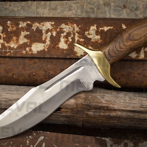 13 Inches Handmade D2 Steel Hunting Survival Knife, Wood Handle Camping Knife & Sheath