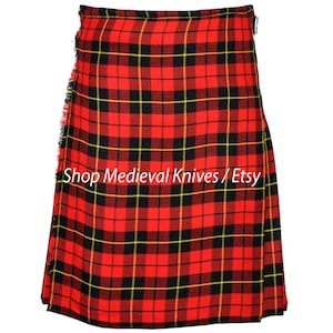 Traditional Highlander Kilt For Men | Scottish Wallace 8 Yard kilt | 16 Oz Tartan | Made to Order Kilt | Handmade Kilts for Men