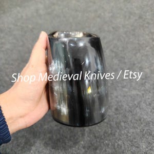 Viking Beer Mug | Authentic Buffalo Horn Tankard | Handmade Mug | Norse Medieval Drinking Cup | Groomsmen Gift, Renaissance Fair Mug