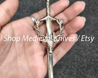 Scottish Kilt pin | Made of Brass Antique Metal | Stag Emblem kilt Pin | Size 4.5 Inches | Premium Handmade Kilt Pin