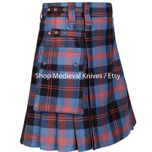 Angus Tartan Kilt - Scottish Tartan Utility Kilt - Traditional Highlander Kilts for Men - 16 Oz Tartan Kilt - Custom Made Kilt - 70+ Tartans