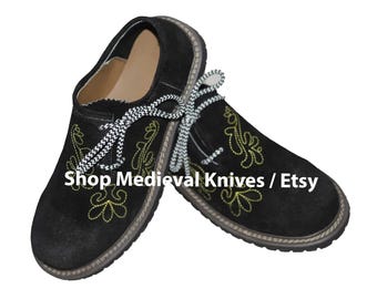 Handmade Bavarian Lederhosen Shoes for Men | Premium Suede Leather October fest Shoes | Traditional German Alpine Shoes | Made to Order
