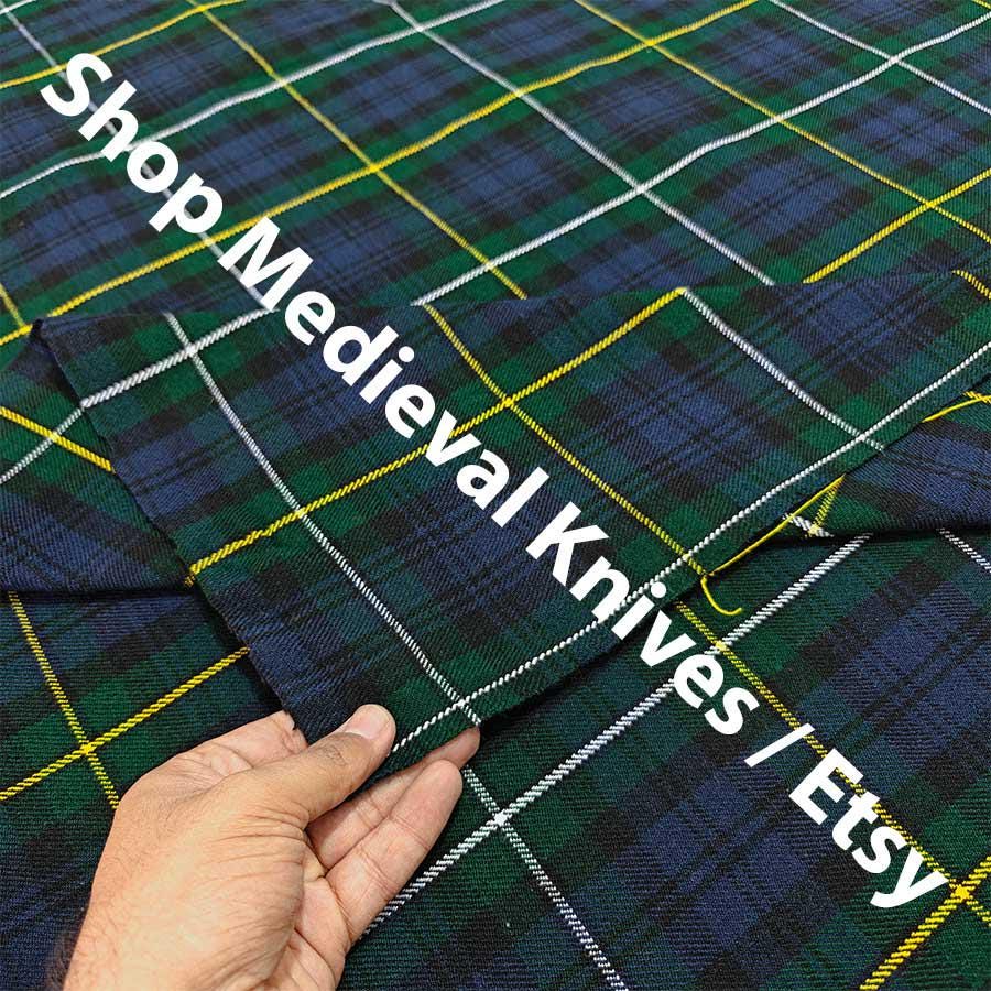 Campbell of Argyll Tartan Fabric - 16 Oz Acrylic Scottish Tartan - Machine Washable - Running Yards - 54 Inches Width - Homespun Fabric