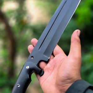 13 Inches Handmade D2 Steel Hunting Knife,  Full Tang Camping Survival Knife & Sheath