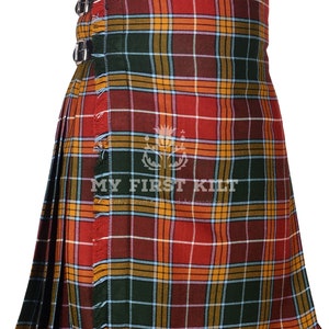 Buchanan Ancient Tartan Scottish 8 Yard Kilt - Custom Made Highlander Traditional Kilt - 16 Oz Tartan Kilts for Men - Made to Order