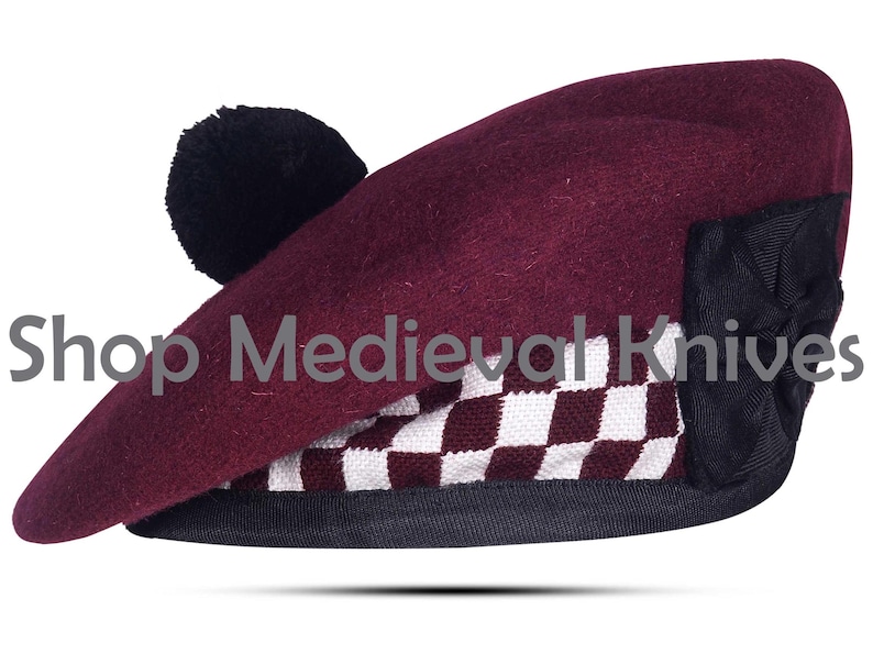 Scottish Balmoral Bonnet Hats - 100% Wool Military Cap - Custom Made ...