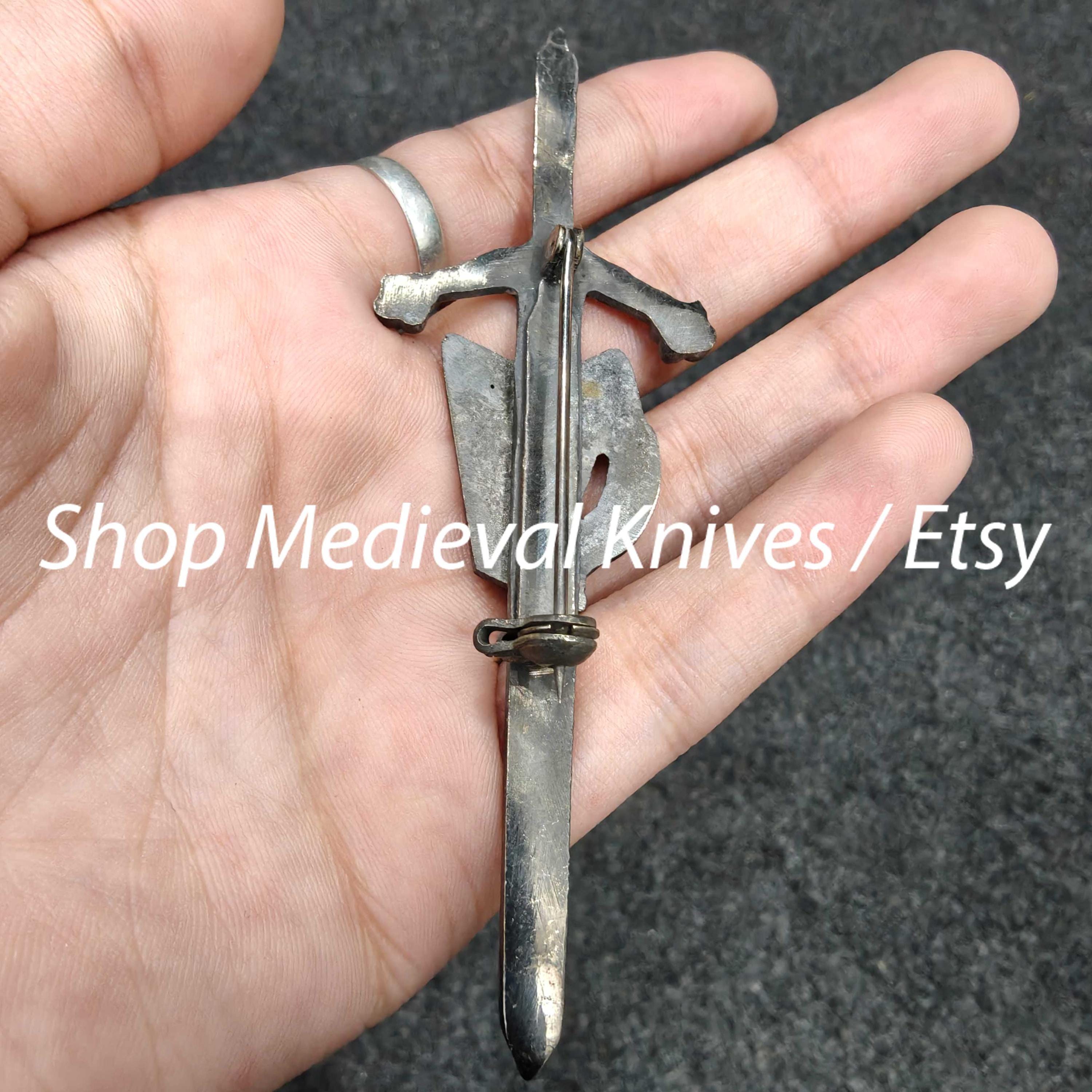 Scottish Kilt Pin | Made of Brass Antique Metal | Irish Harp Kilt