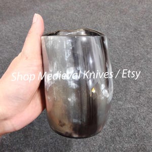 Authentic Handcrafted Buffalo Horn Mug | Viking Style Drinking Horn Tankard | Real Horn Mug | Groomsmen Gift, Best Man, Renaissance Fair Mug