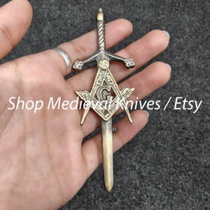 Scottish Kilt pin | Made of Brass Antique Metal | Masonic kilt Pin | Size 4.5 Inches | Premium Handmade Kilt Pin