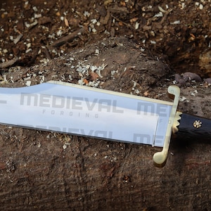 17 Inches Hand Forged D2 Steel Survival Hunting Bowie Knife -  Camping Knife With Wood Handle & Sheath